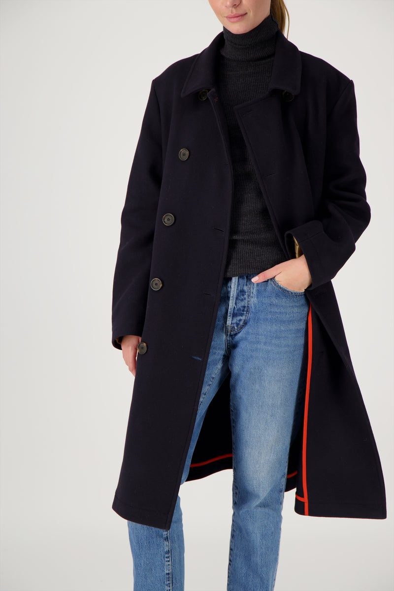 MANTEAU MARTIN en lainage coloris navy