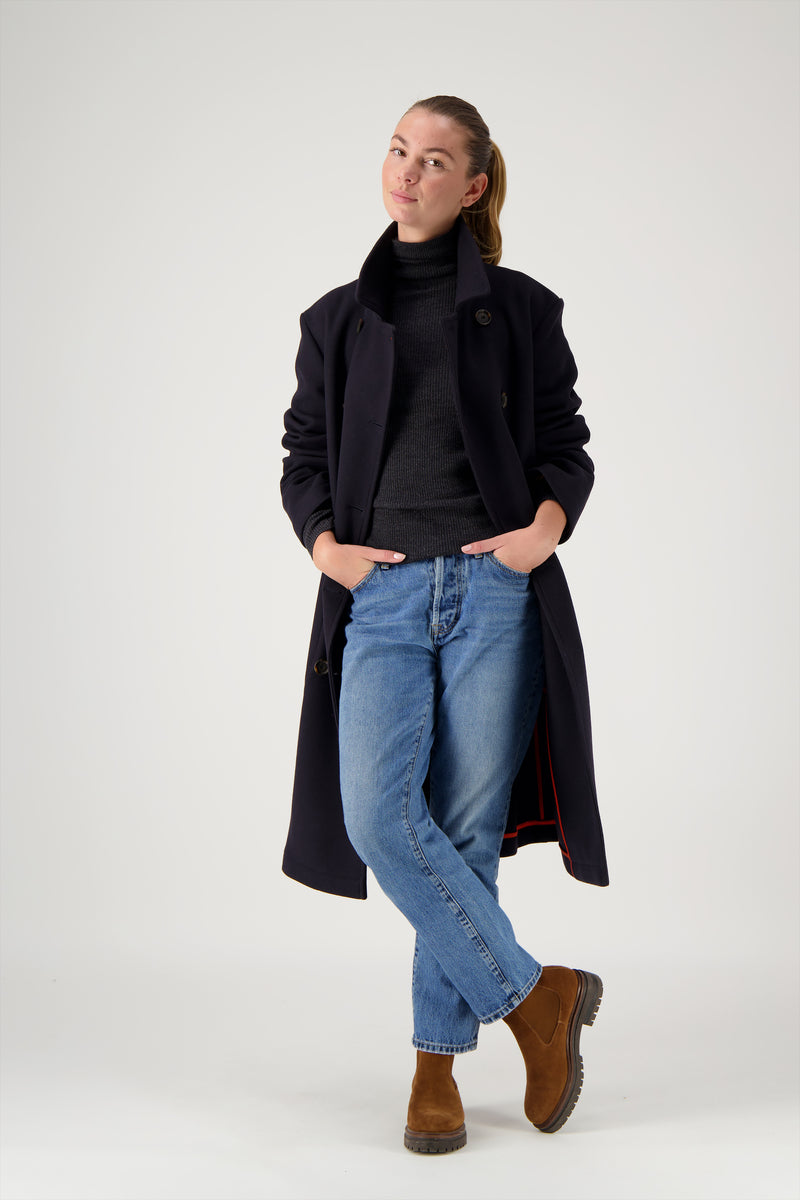 MANTEAU MARTIN en lainage coloris navy