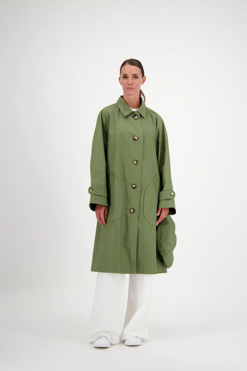 PARDESSUS MAXOU EN COTON DÉPERLANT OLIVE