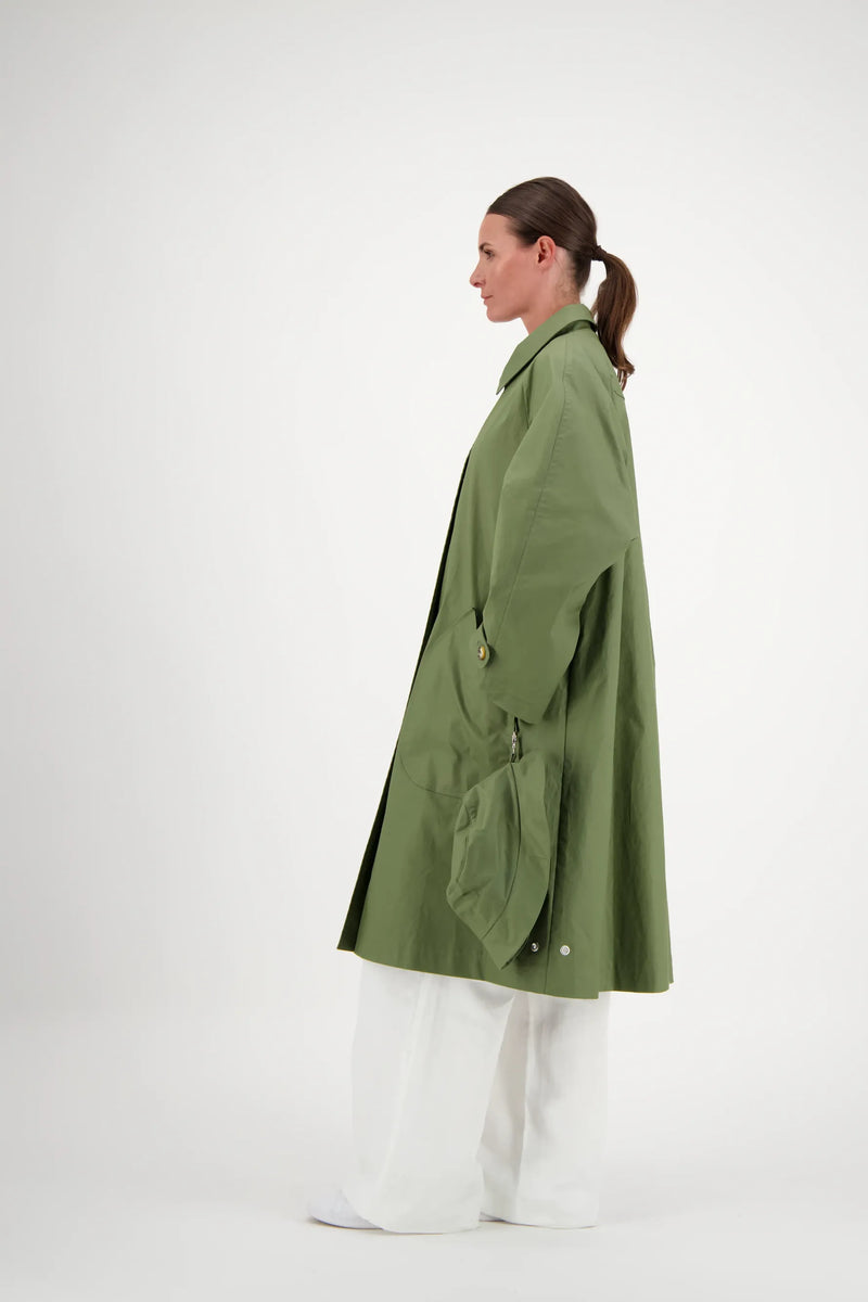 PARDESSUS MAXOU EN COTON DÉPERLANT OLIVE