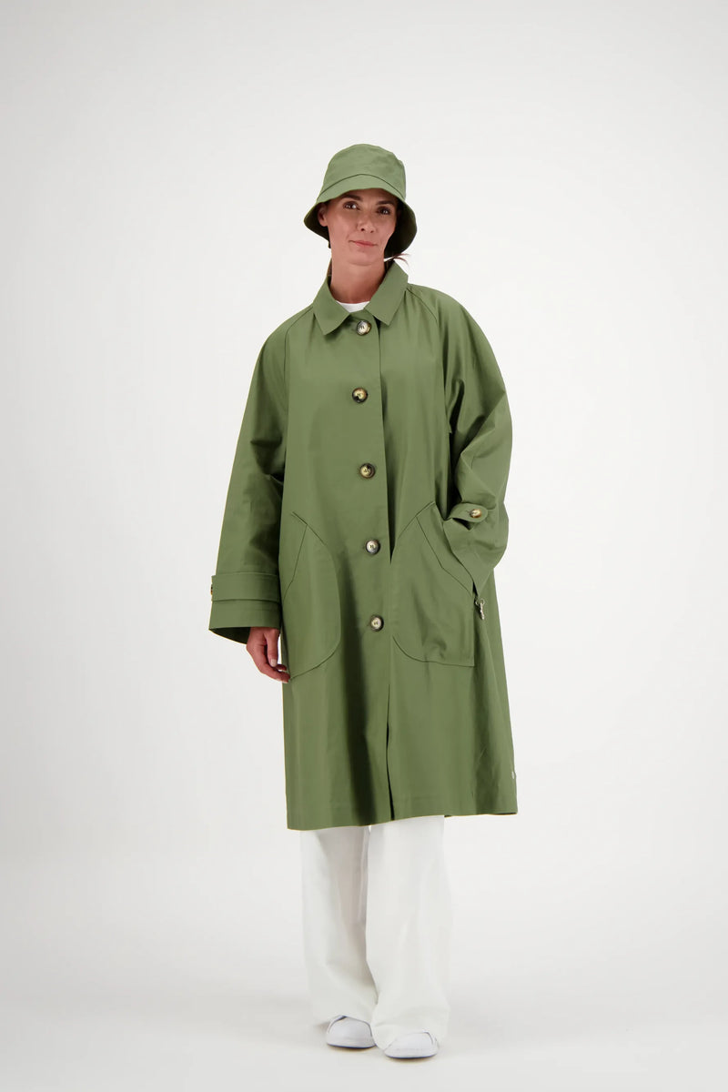 PARDESSUS MAXOU EN COTON DÉPERLANT OLIVE