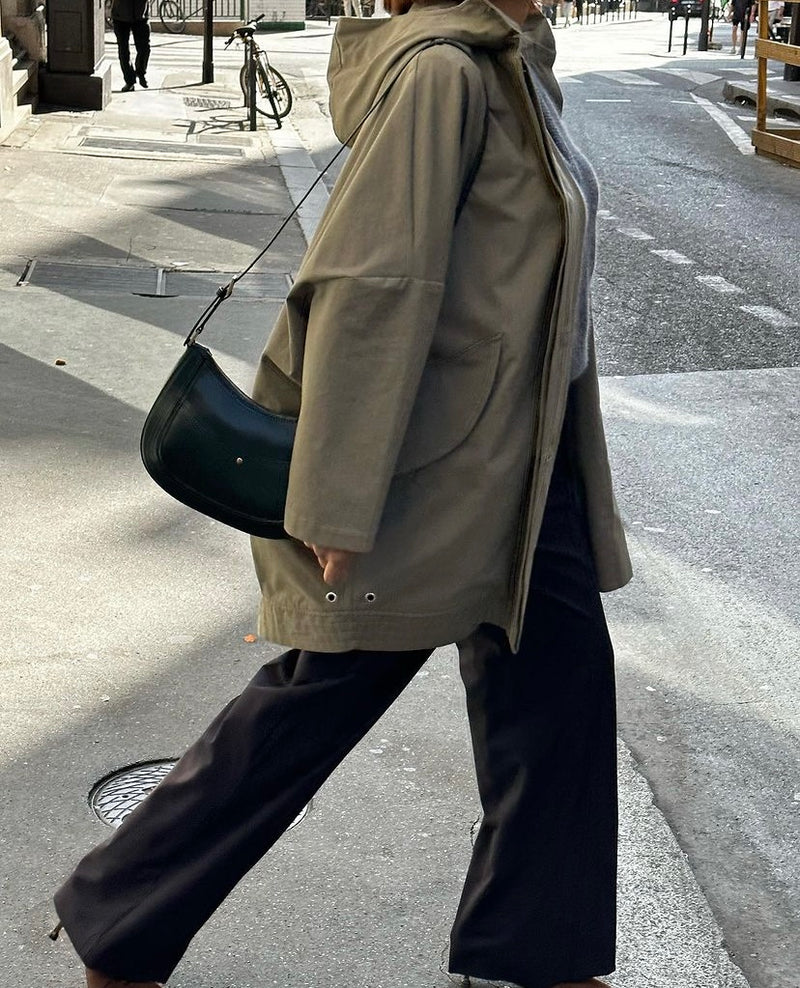 PARKA MAYA en coton imperméable taupe