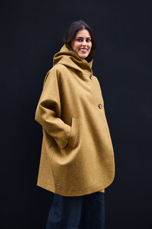 PARKA PAOLA en laine moutarde