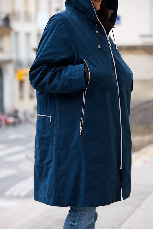 PARKA ELISE COR en coton déperlant et fausse fourrure