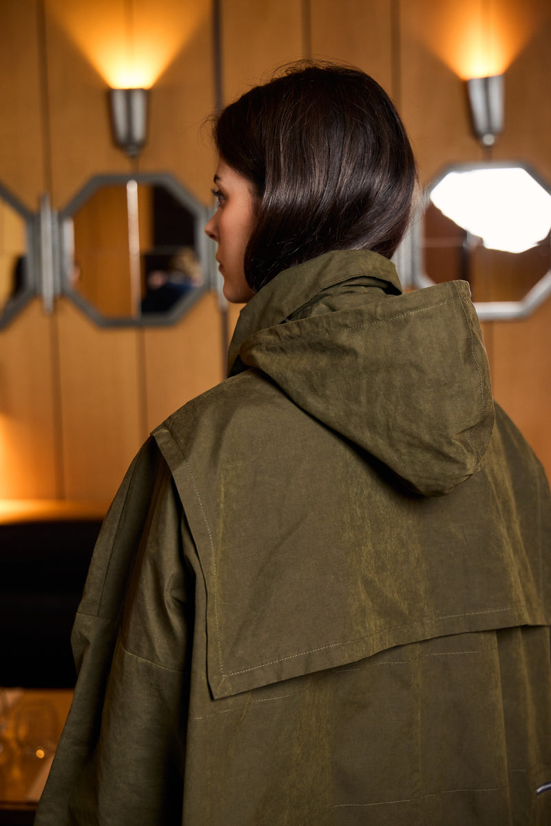 PARKA SUNNY en coton déperlant kaki