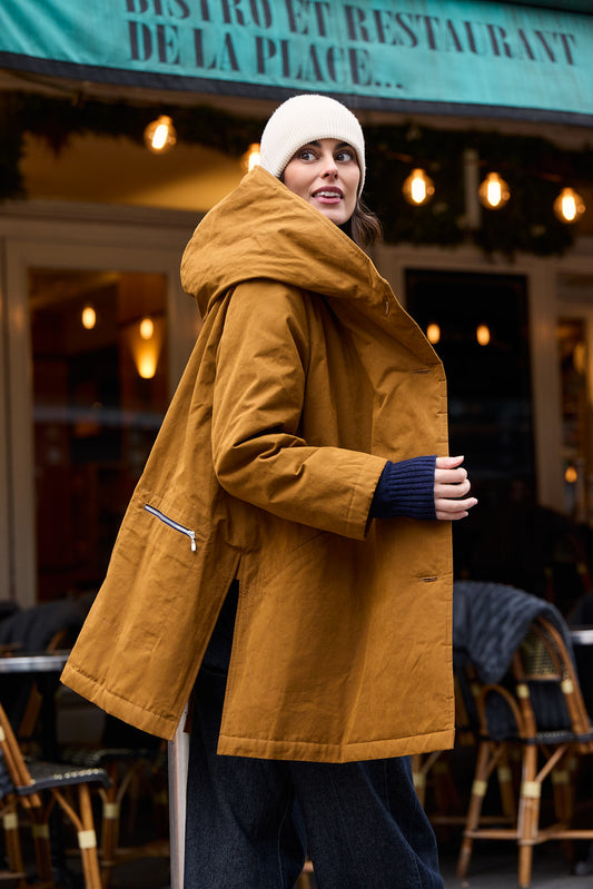 PARKA LINA COR en coton déperlant et fausse fourrure