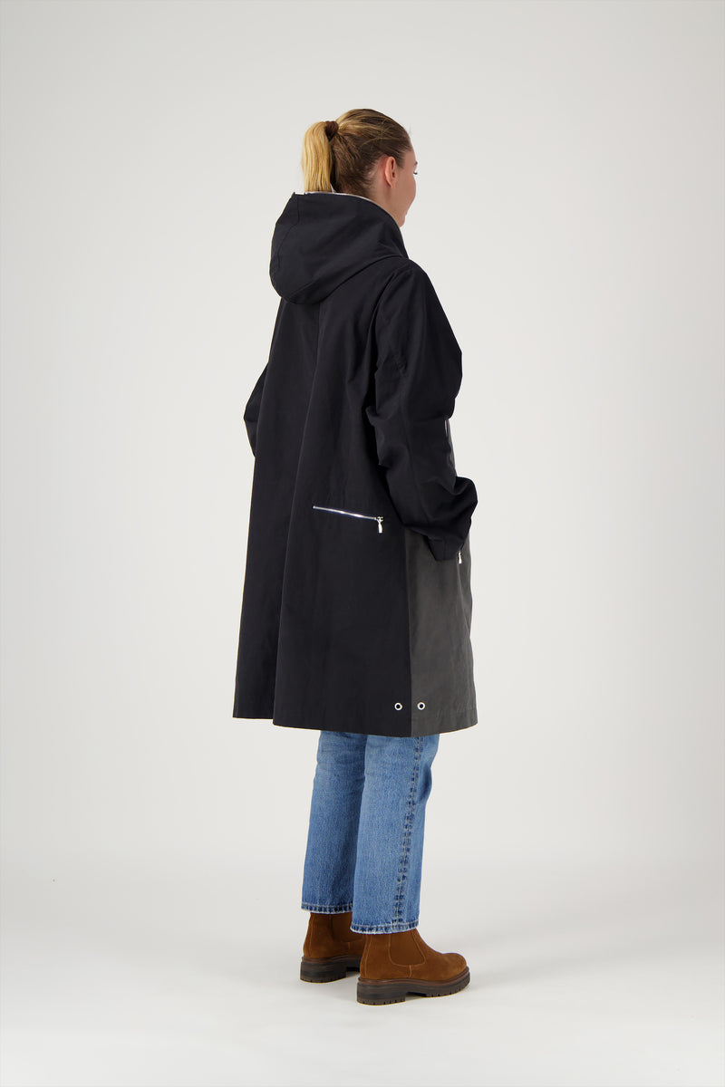PARKA MINA COR en coton déperlant disponible en coloris bronze, gris, kaki, craie, blueblack, taupe