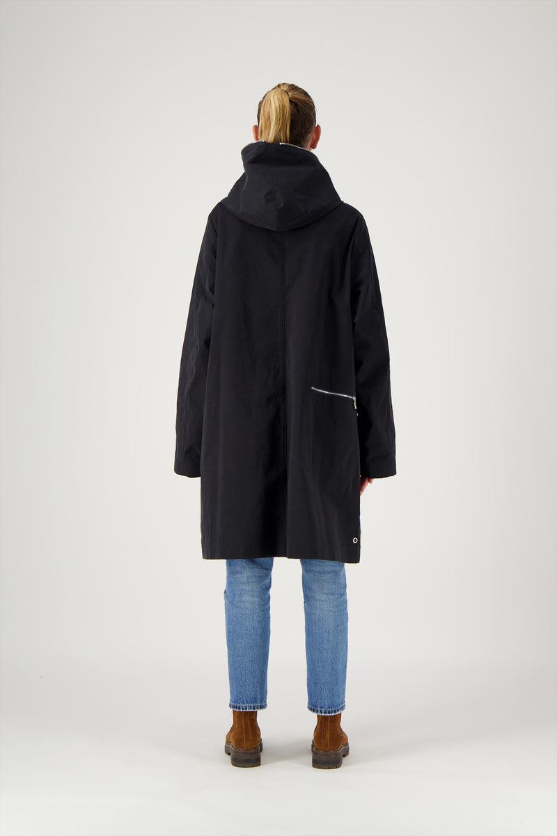 PARKA MINA COR en coton déperlant disponible en coloris bronze, gris, kaki, craie, blueblack, taupe