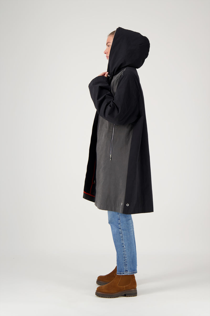 PARKA MINA COR en coton déperlant disponible en coloris bronze, gris, kaki, craie, blueblack, taupe
