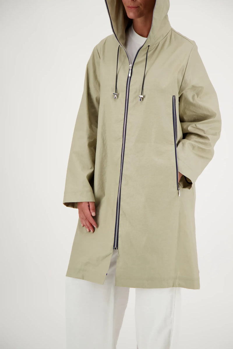 PARKA DÉPERLANTE MINA EN LIN ENDUIT SABLE
