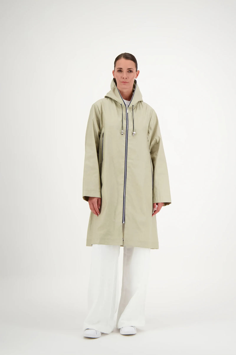 PARKA DÉPERLANTE MINA EN LIN ENDUIT SABLE