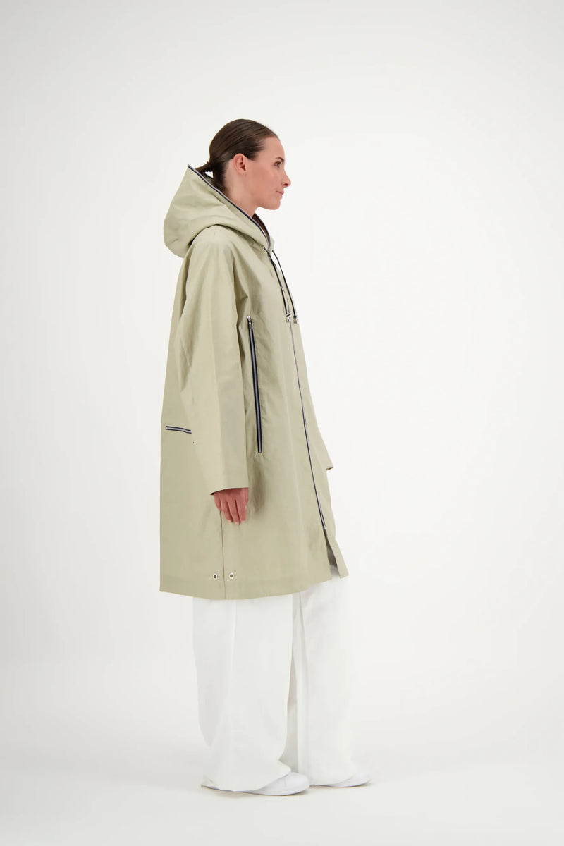 PARKA DÉPERLANTE MINA EN LIN ENDUIT SABLE