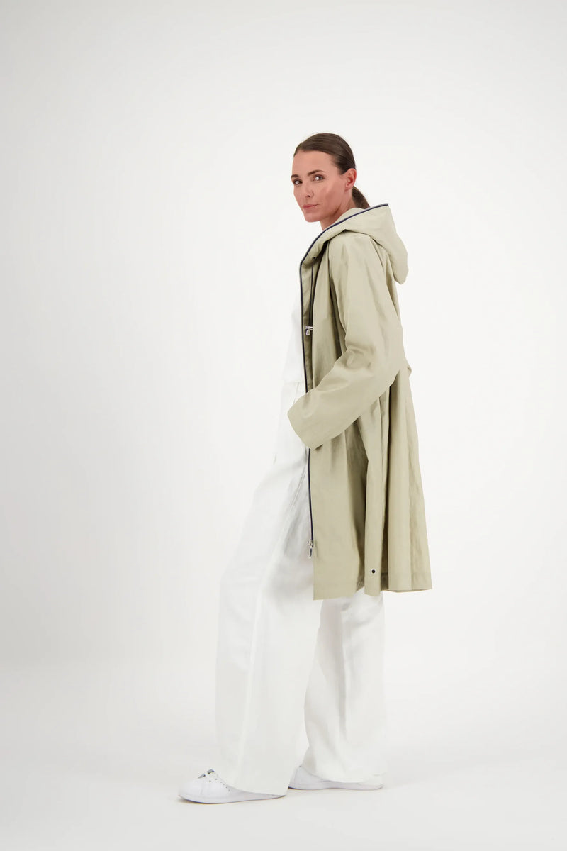 PARKA DÉPERLANTE MINA EN LIN ENDUIT SABLE