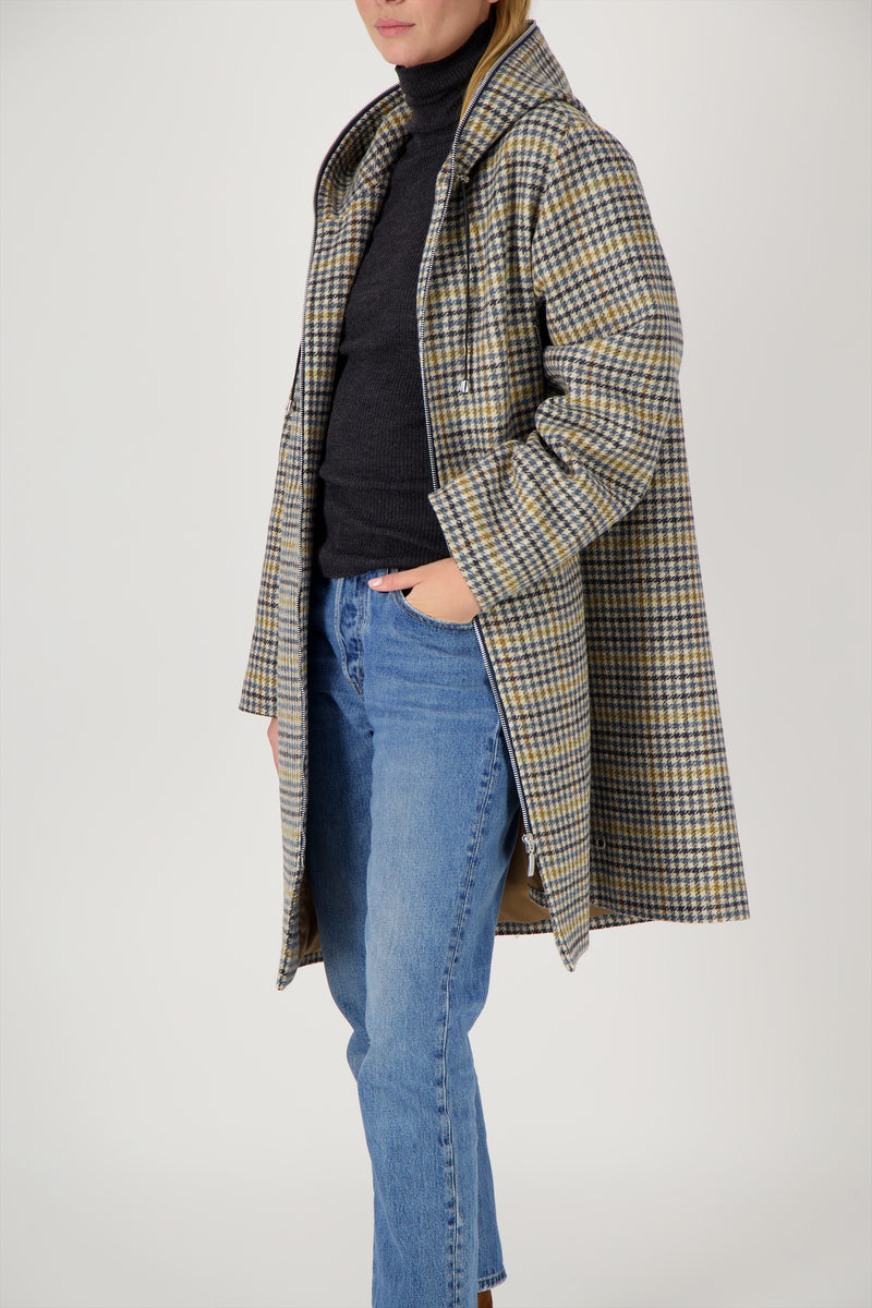 PARKA NINON en lainage pied de poule