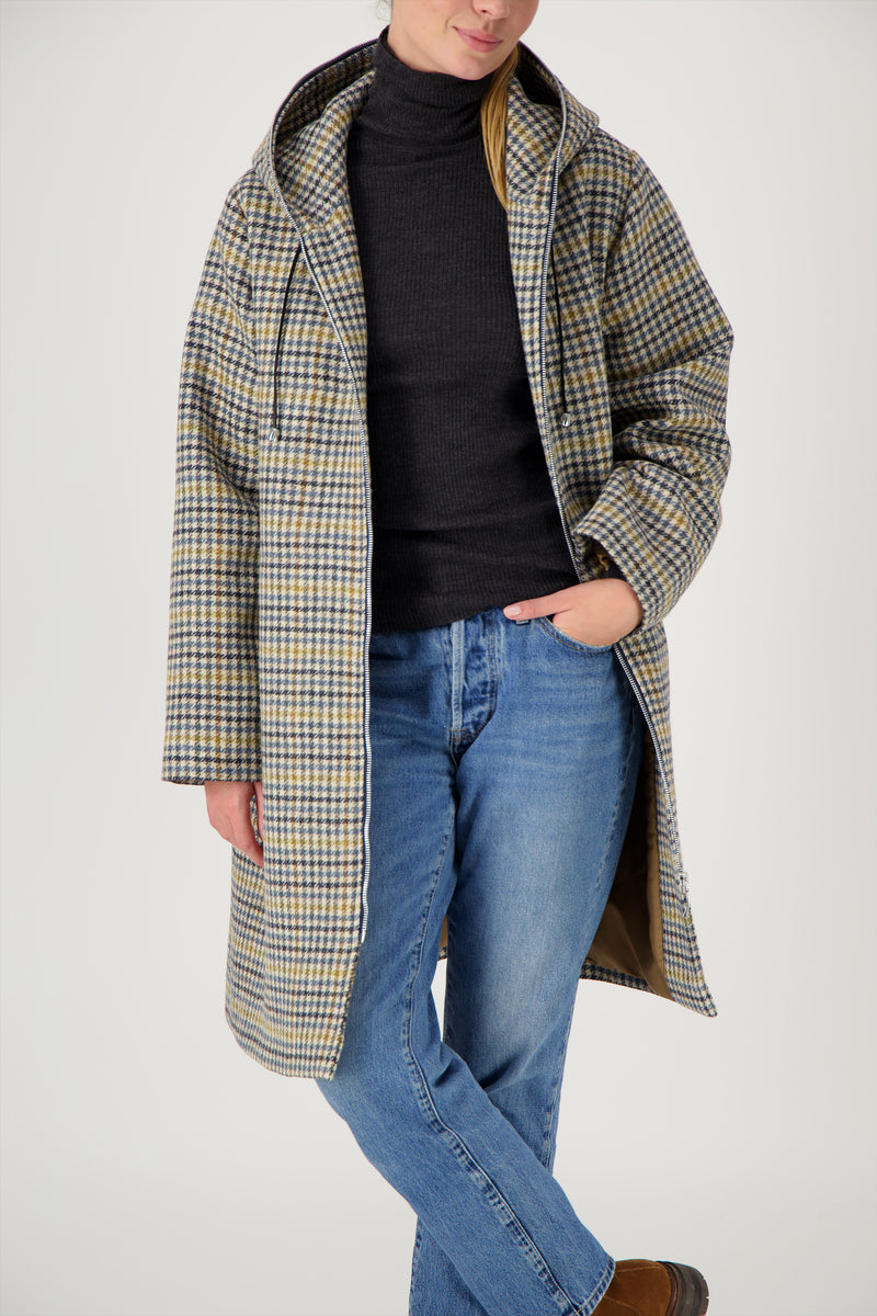 PARKA NINON en lainage pied de poule