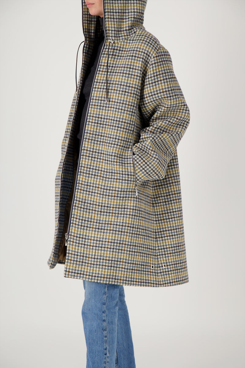 PARKA NINON en lainage pied de poule