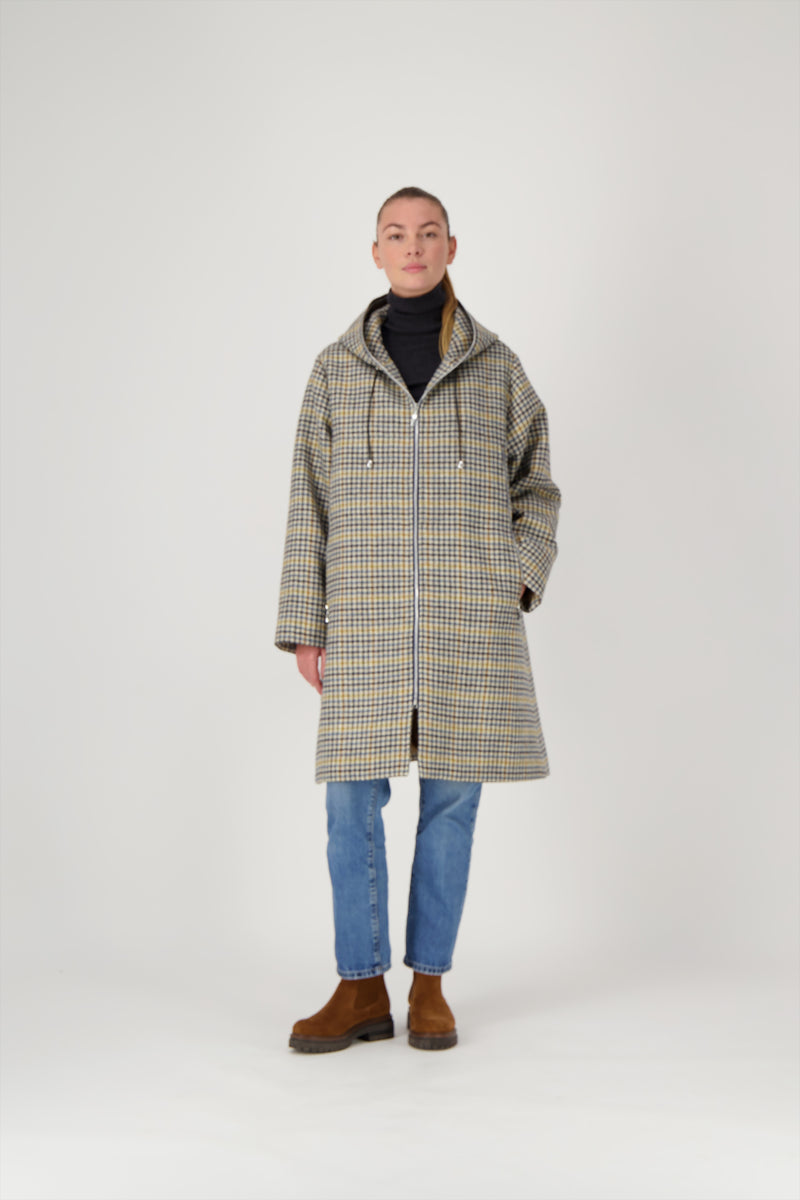 PARKA NINON en lainage pied de poule