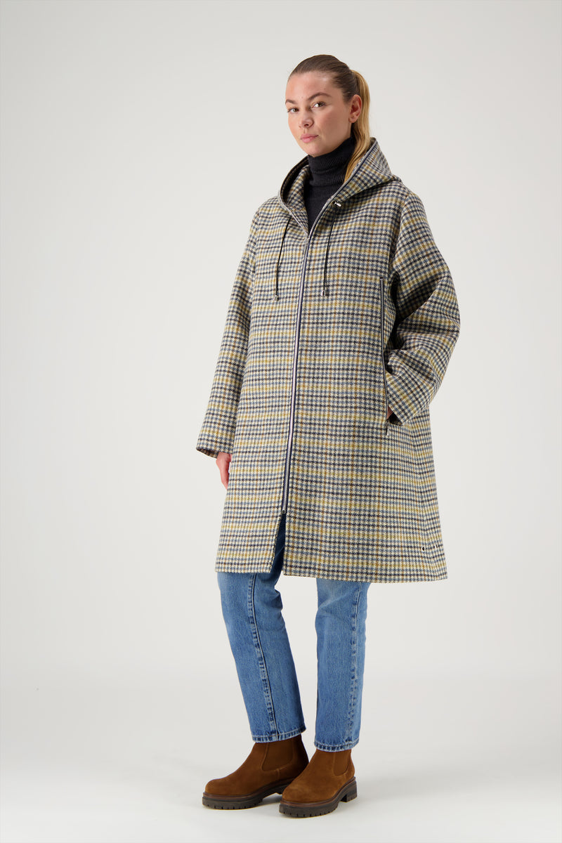 PARKA NINON en lainage pied de poule