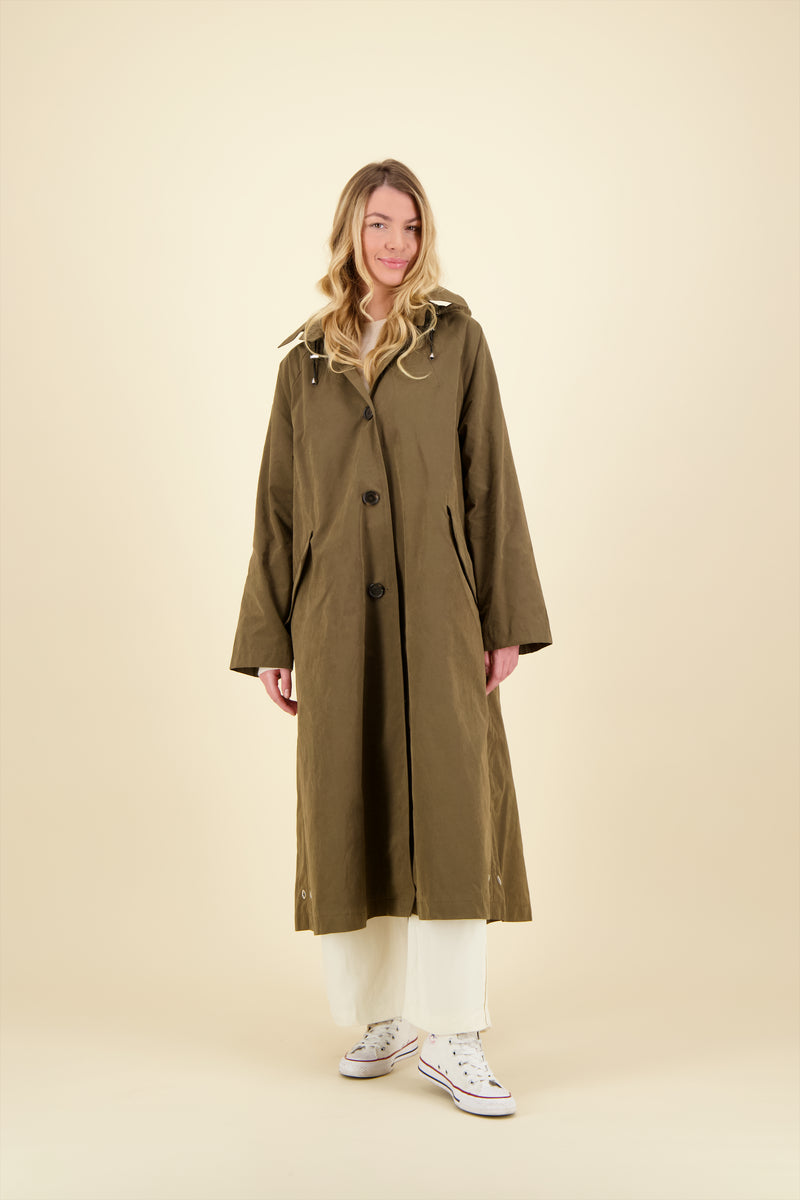 TRENCH OHIO en coton déperlant coloris gris bronze