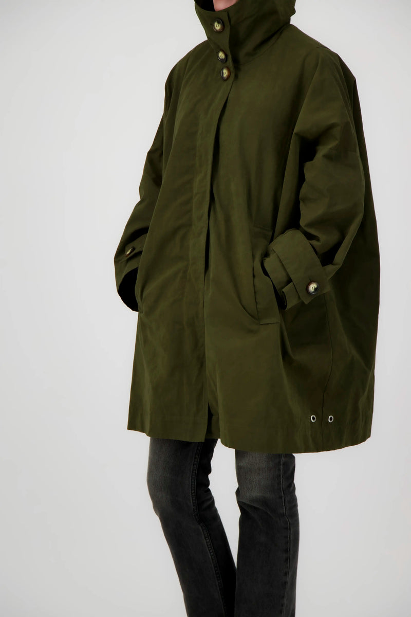 PARKA ORAGE en coton déperlant kaki