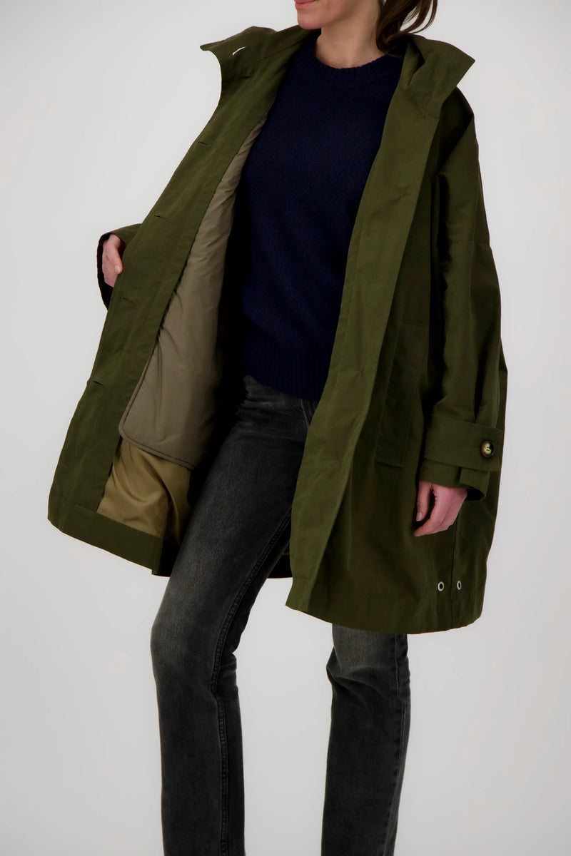 PARKA ORAGE en coton déperlant kaki