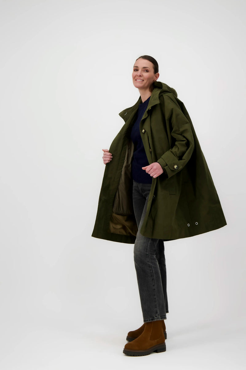 PARKA ORAGE en coton déperlant kaki