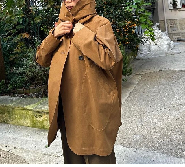 PARKA PAOLA en coton imperméable disponible en coloris kaki, taupe, tabac