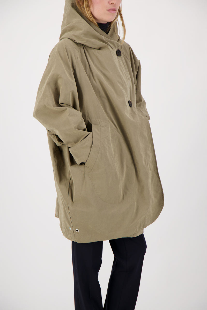 PARKA PAOLA en coton déperlant coloris taupe