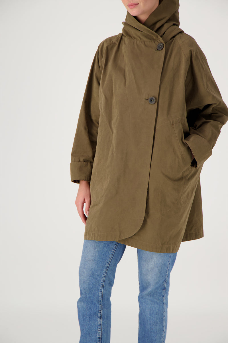 PARKA PAOLA en coton déperlant coloris bronze