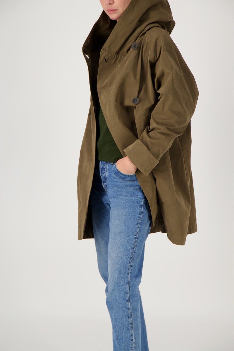 PARKA PAOLA en coton déperlant coloris bronze