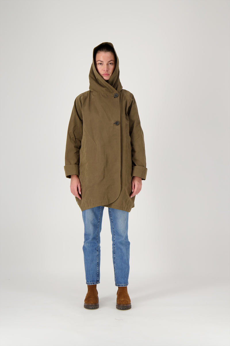 PARKA PAOLA en coton déperlant coloris bronze