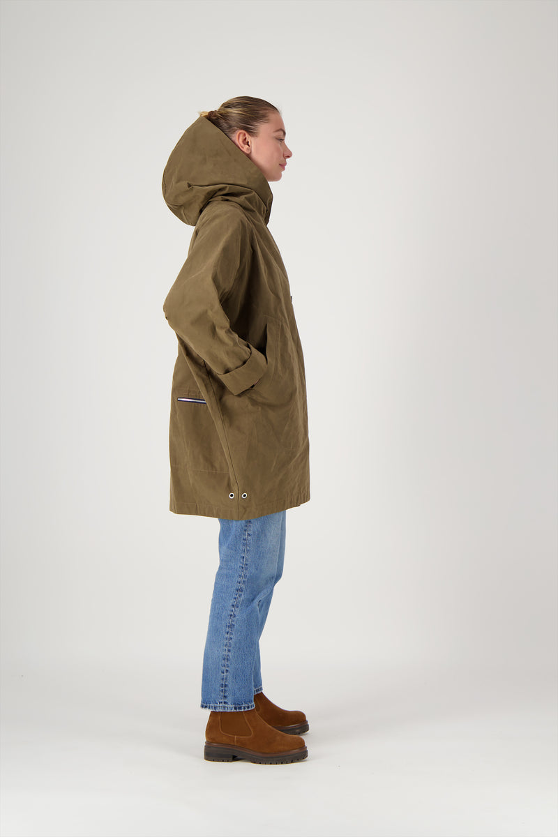 PARKA PAOLA en coton déperlant coloris bronze