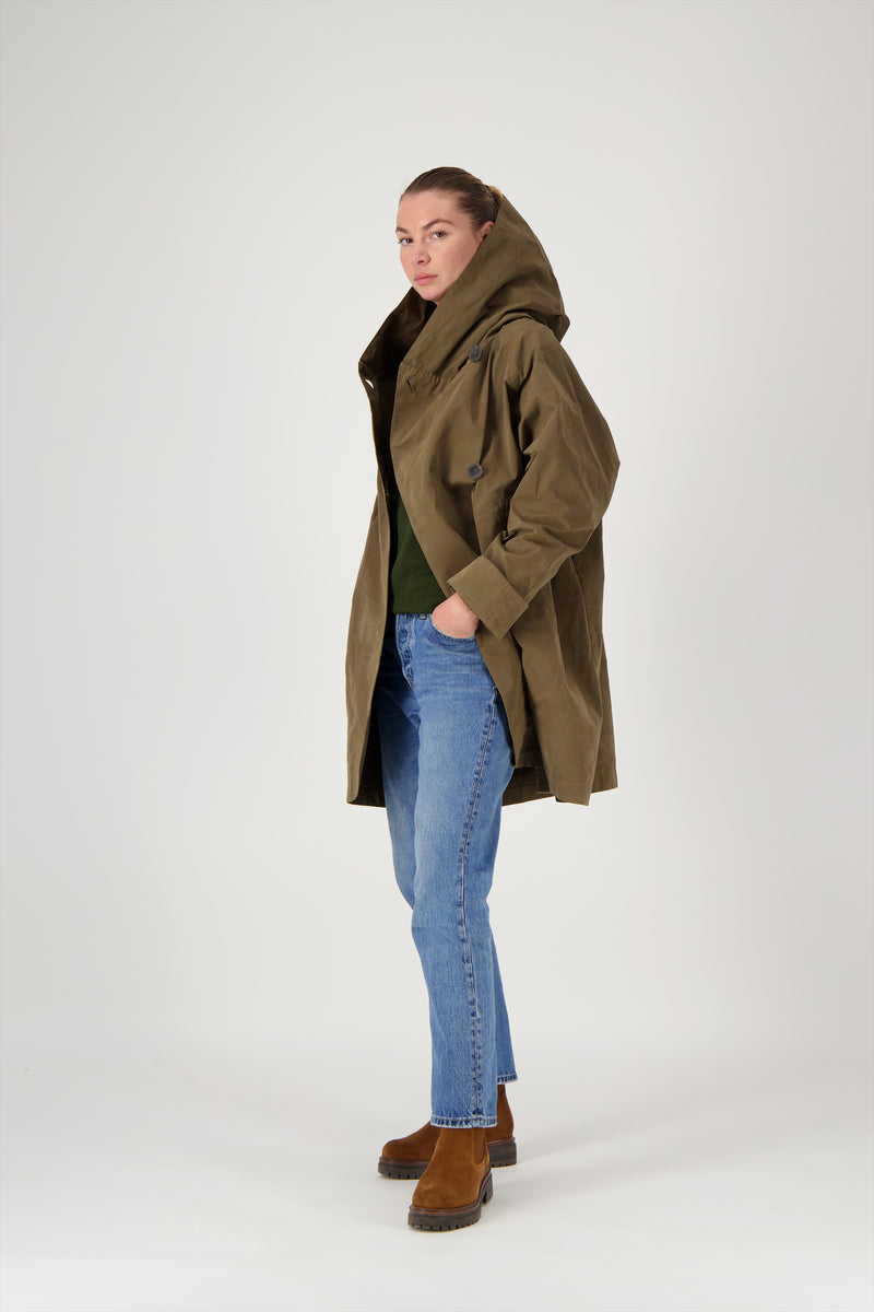 PARKA PAOLA en coton déperlant coloris bronze