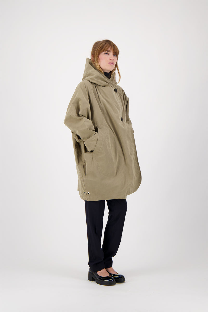 PARKA PAOLA en coton déperlant coloris taupe