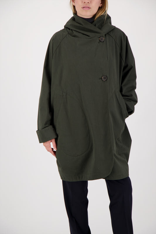 PARKA PAOLA en coton déperlant coloris kaki