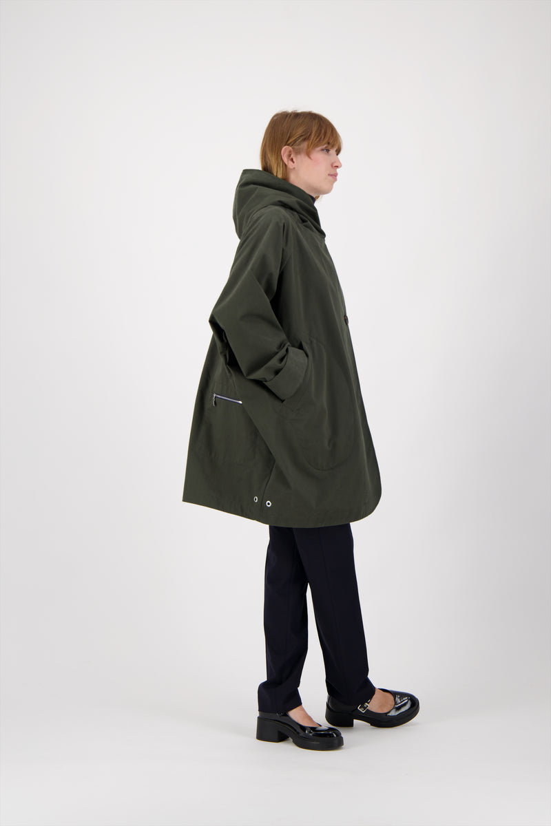 PARKA PAOLA en coton déperlant coloris kaki