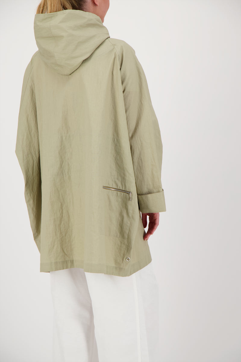 PARKA DÉPERLANTE PAOLA EN LIN ENDUIT et COTON SABLE