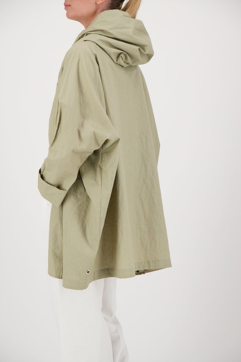 PARKA DÉPERLANTE PAOLA EN LIN ENDUIT et COTON SABLE