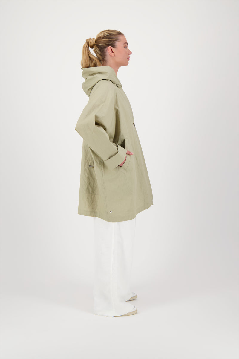PARKA DÉPERLANTE PAOLA EN LIN ENDUIT et COTON SABLE