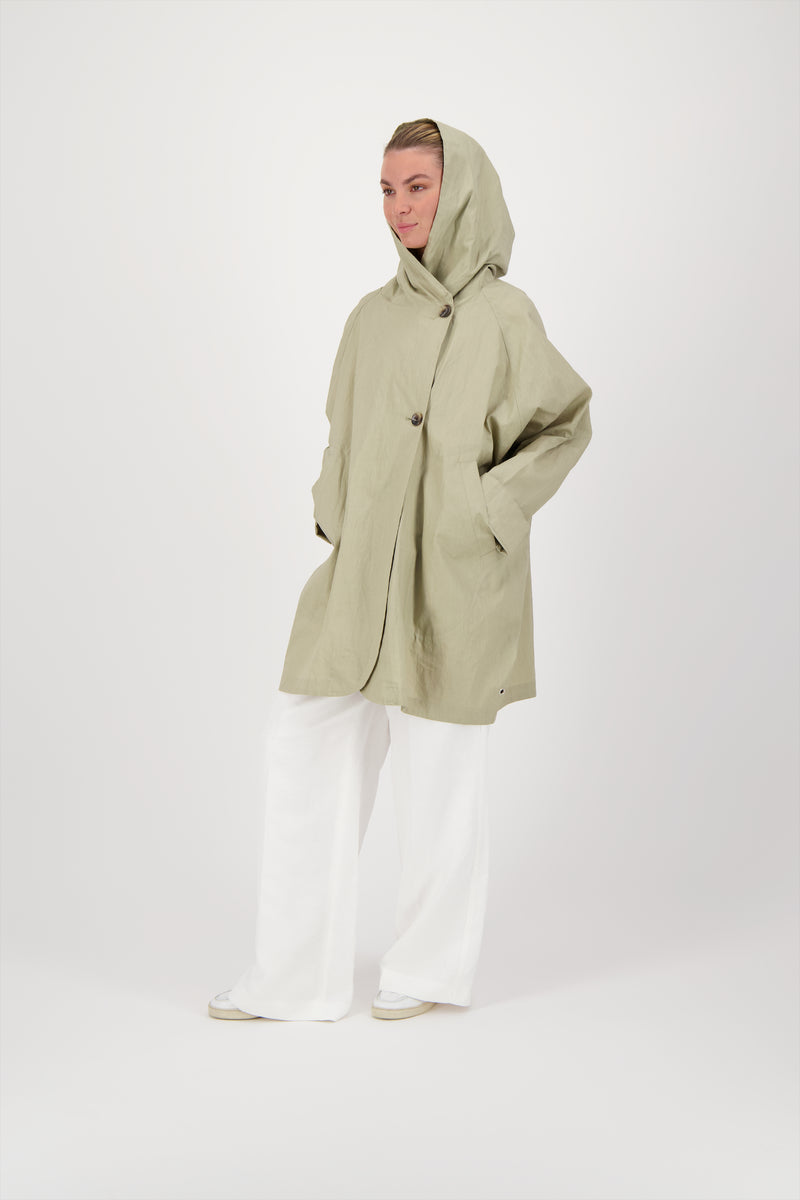 PARKA DÉPERLANTE PAOLA EN LIN ENDUIT et COTON SABLE