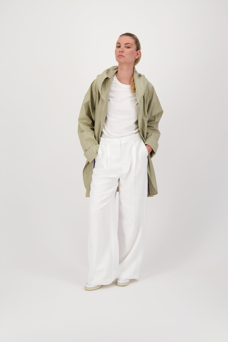 PARKA DÉPERLANTE PAOLA EN LIN ENDUIT et COTON SABLE