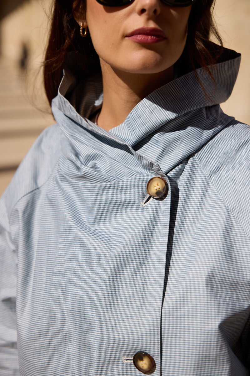 PARKA PAOLA EN LIN DÉPERLANT VICHY CIEL