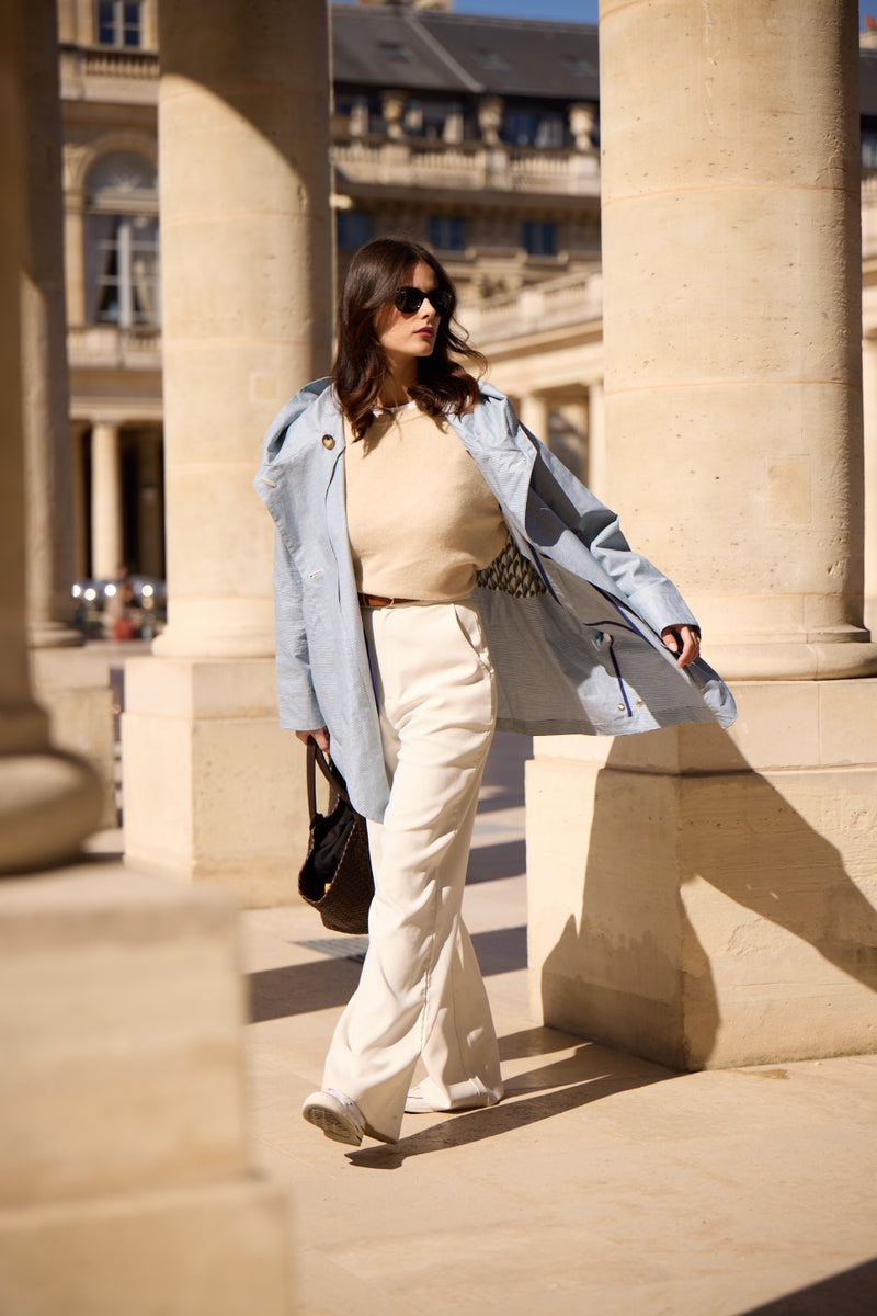 PARKA PAOLA EN LIN DÉPERLANT VICHY CIEL
