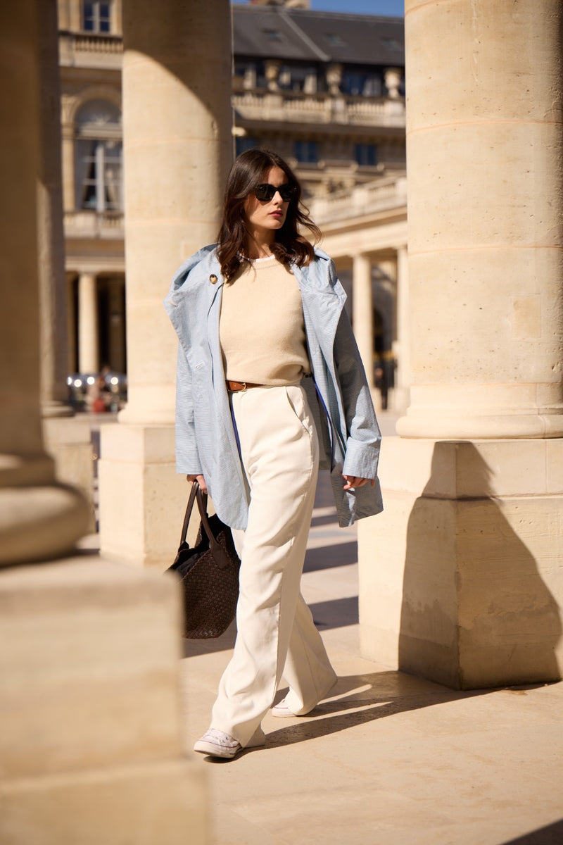 PARKA PAOLA EN LIN DÉPERLANT VICHY CIEL