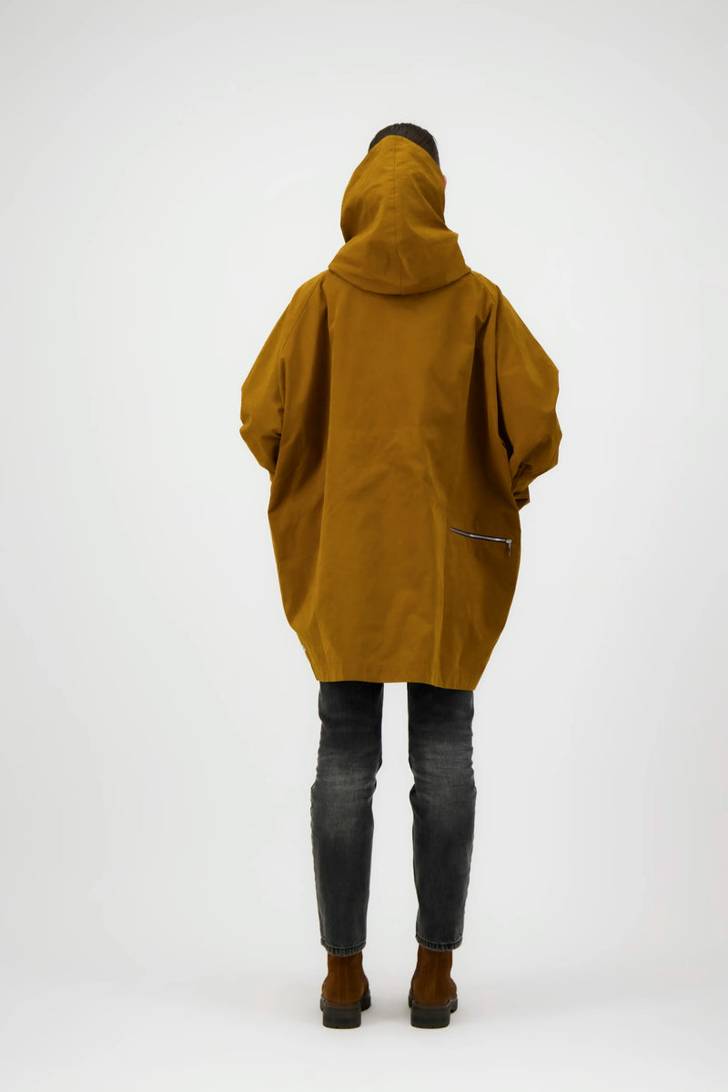 PARKA PAOLA en coton déperlant caramel