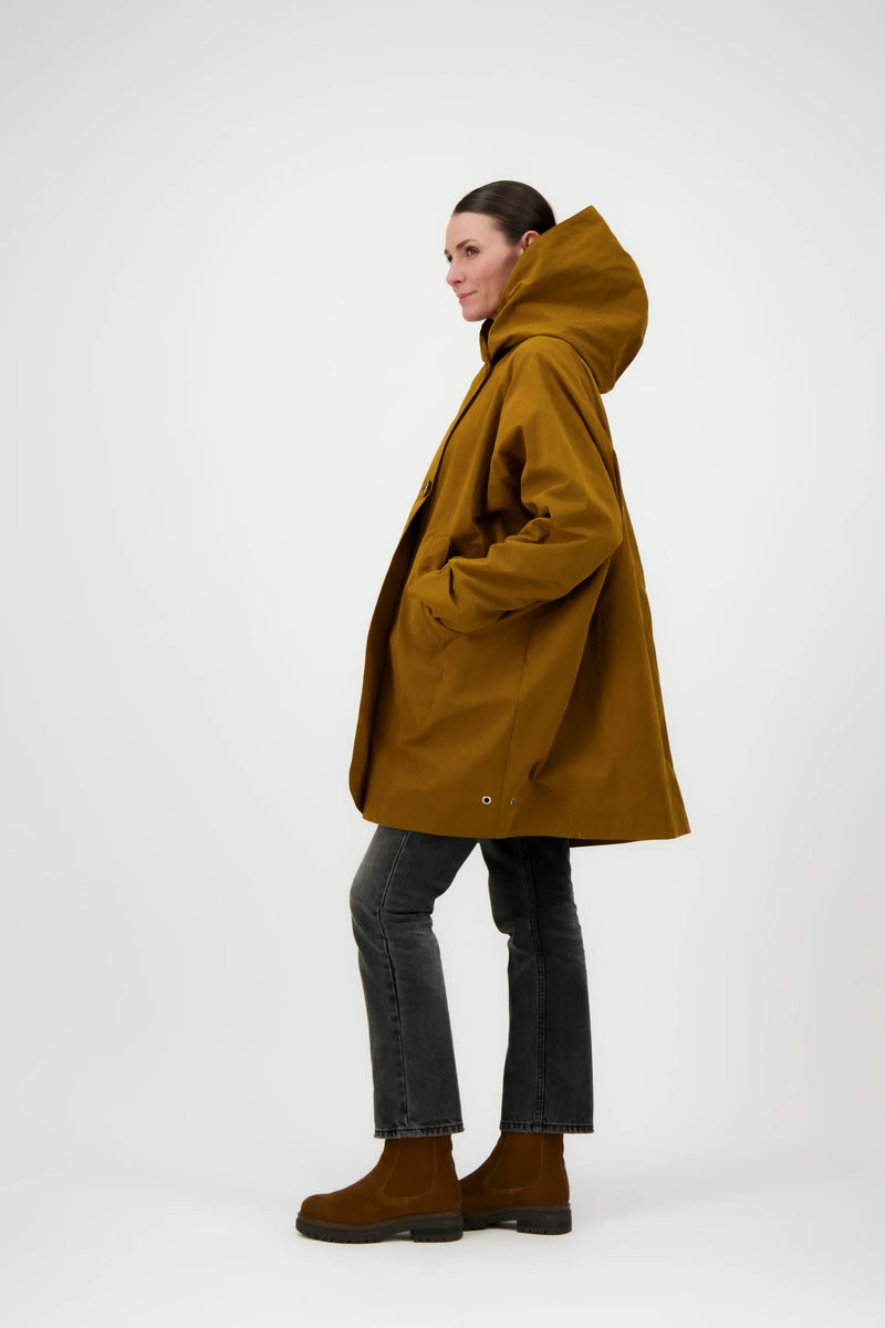 PARKA PAOLA en coton déperlant caramel