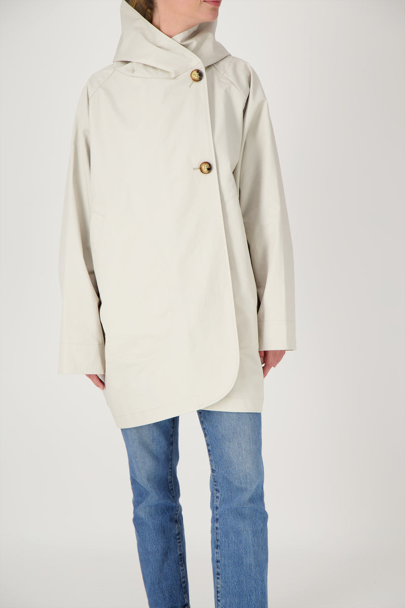 PARKA PAOLA en coton enduit déperlant coloris craie