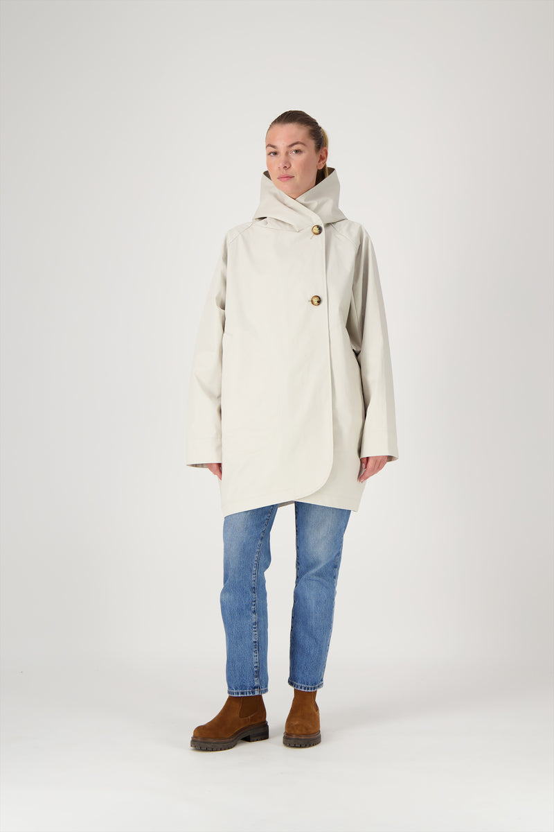 PARKA PAOLA en coton enduit déperlant coloris craie