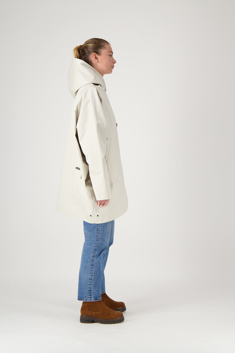 PARKA PAOLA en coton enduit déperlant coloris craie