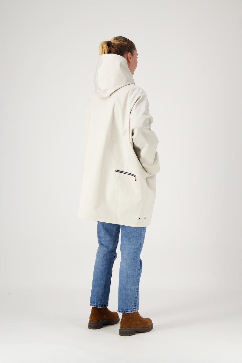 PARKA PAOLA en coton enduit déperlant coloris craie